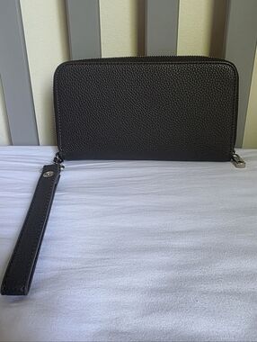 Jewell Dark Grey Zip-Around Large Wristlet Wallet
